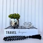 Decoração Livro + Vaso Escama + Castiçal Vidro E Colar