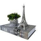 Decoração Livro Caixa Fake + Vaso Prata + Torre Eiffel Decor