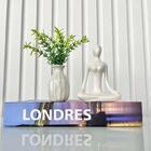 Decoração Livro Fake Londres + Mini Vaso + Escultura Mulher