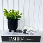 Decoração Livro Preto/branco + Vaso Tripé + Enfeite Pantera