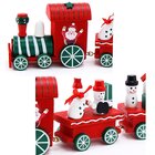Decoração Locomotiva Trem De Natal Papai Noel Madeira 24cm