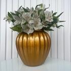 Decoração Mesa Sala Vaso Centro De Mesa Decor Na Cor Dourada