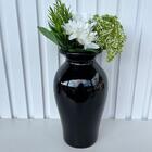 Decoração Moderna Vaso Preto Cerâmico Alto Brilho Esmaltado