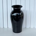 Decoração Moderna Vaso Preto Cerâmico Alto Brilho Esmaltado
