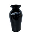 Decoração Moderna Vaso Preto Cerâmico Alto Brilho Esmaltado
