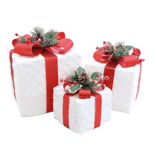 Decoração Natal Pacotes Presente C/3 20cm/24cm/30cm 1107270