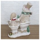 Decoração Natal Papai Boneco De Neve Resina 20,5cm