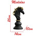 Decoração Peças De Xadrez Preto Cavalo Escultura Grande Estát