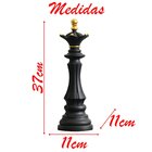 Decoração Peças De Xadrez Preto Rei E Rainha Escultura Grande