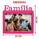 Decoração Porta Retrato De Mesa Rosa Enfeite Família 20x15cm