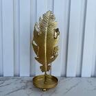 Decoração Quarto Enfeite Porta Joia Folha Dourado Metal Luxo