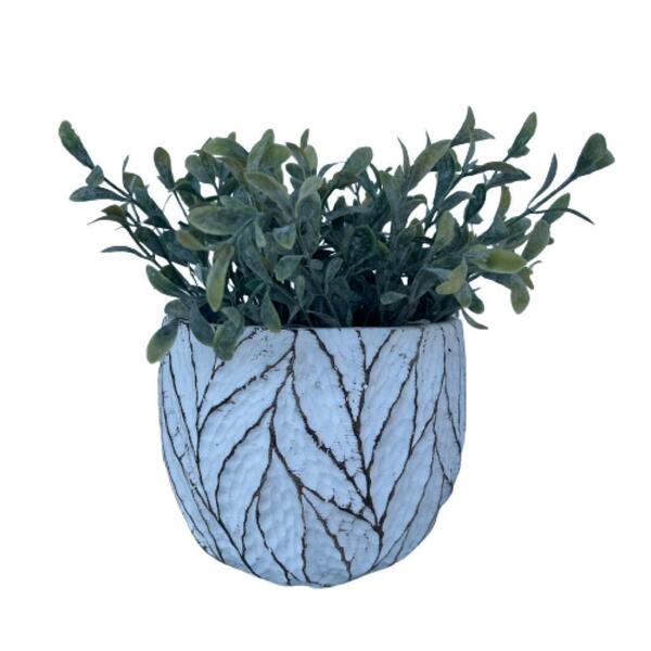 Decoração Rústica Sala Quarto Vaso Cachepot Folha De Cimento