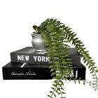 Decoração Sala Aparador Dupla Livro Fake + Vaso Metalizado