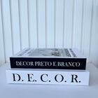 Decoração Sala Aparador Dupla Livro Fake Decor Preto Branco