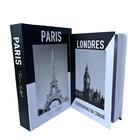 Decoração Sala Aparador Dupla Livro Fake Paris Londres Preto