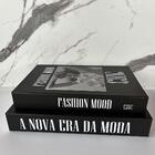 Decoração Sala Aparador Livro Fake Preto Branco Chic Fashion