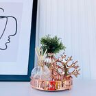 Decoração Sala Bandeja + Vaso Rosê + Difusor Vidro + Árvore