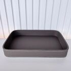 Decoração Sala Bandeja Em Mdf Grande Cinza Revestida De Pu