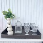 Decoração Sala Bandeja Em Mdf Grande Cinza Revestida De Pu