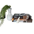 Decoração Sala Dupla Livro Fake + Vaso Garrafa + Colar