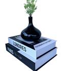 Decoração Sala Dupla Livro Fake + Vaso Garrafa Aladim Decor