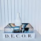 Decoração Sala Dupla Livro Fake + Vaso Garrafa Branco Decor