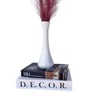 Decoração Sala Dupla Livro Fake + Vaso Solitário Branco