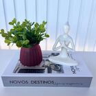 Decoração Sala Livro Caixa + Enfeite Mulher + Vaso Vidro