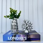 Decoração Sala Livro Caixa + Vaso Folha + Escultura Árvore