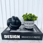 Decoração Sala Livro Caixa + Vaso Mosaico + Escultura Nó