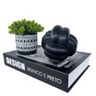 Decoração Sala Livro Caixa + Vaso Mosaico + Escultura Nó
