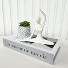 Decoração Sala Livro Fake + Mini Vaso + Enfeite Mulher