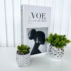 Decoração Sala Livro Fake + Mini Vaso + Vaso Prata Decor