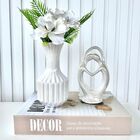 Decoração Sala Livro Fake + Vaso Branco + Escultura Casal