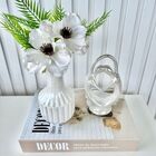 Decoração Sala Livro Fake + Vaso Branco + Escultura Casal