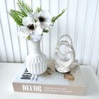 Decoração Sala Livro Fake + Vaso Branco + Escultura Casal