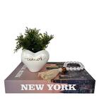 Decoração Sala Livro Fake + Vaso Coração + Colar Japamala