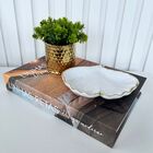 Decoração Sala Livro Fake + Vaso Dourado + Porta Joias