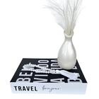 Decoração Sala Livro Fake + Vaso Garrafa + Enfeite Colar