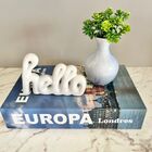 Decoração Sala Livro Fake + Vaso Mármore + Enfeite Palavra