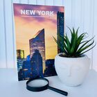 Decoração Sala Livro Fake + Vaso Máscara + Lupa Zoom Preta