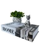 Decoração Sala Livro Fake + Vaso Prata + Enfeite Gato Decor