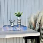 Decoração Sala Livro Fake + Vaso Prata + Escultura Árvore