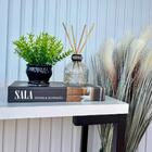 Decoração Sala Livro Fake + Vaso Preto + Difusor De Vidro