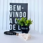 Decoração Sala Livro Fake + Vaso Preto + Enfeite Colar Decor