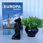 Decoração Sala Livro Fake + Vaso Preto + Escultura Rosto