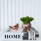 Decoração Sala Livro Fake + Vaso Rosê + Enfeite Pássaro