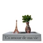 Decoração Sala Livro Fake + Vaso Rose Gold + Mini Torre