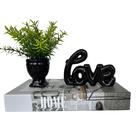 Decoração Sala Livro Fake + Vaso Taça + Enfeite Palavra Love