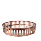 Decoração Sala Quarto Bandeja Redonda De Metal Rosê Luxo